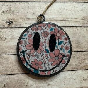 Car Freshie | (Floral Smiley) | Car Accessory | Trendy Freshie | Gifts for Her